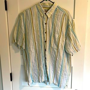 Bohio Linen Button Down Short-sleeved Shirt